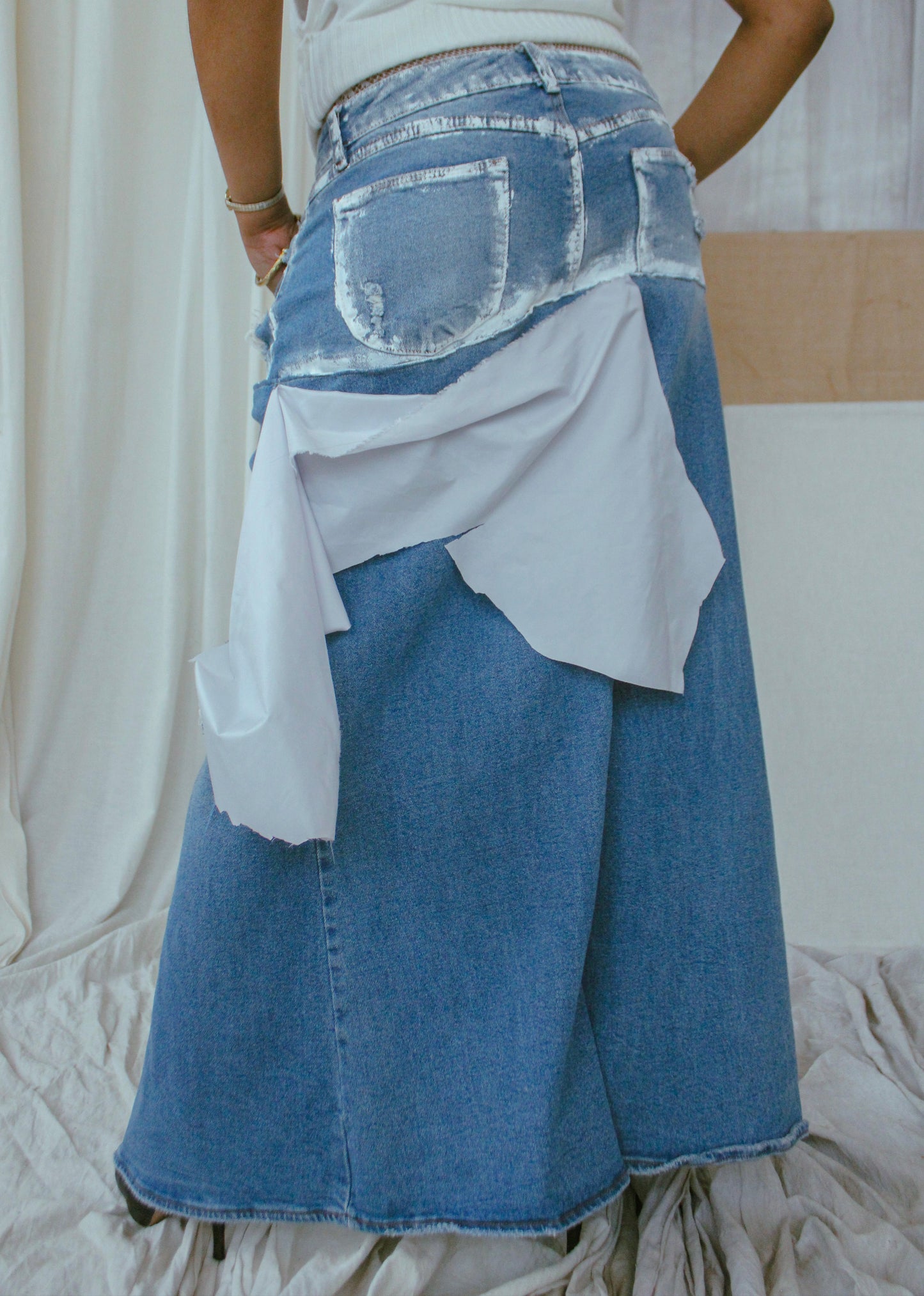 nex denim slit skirt