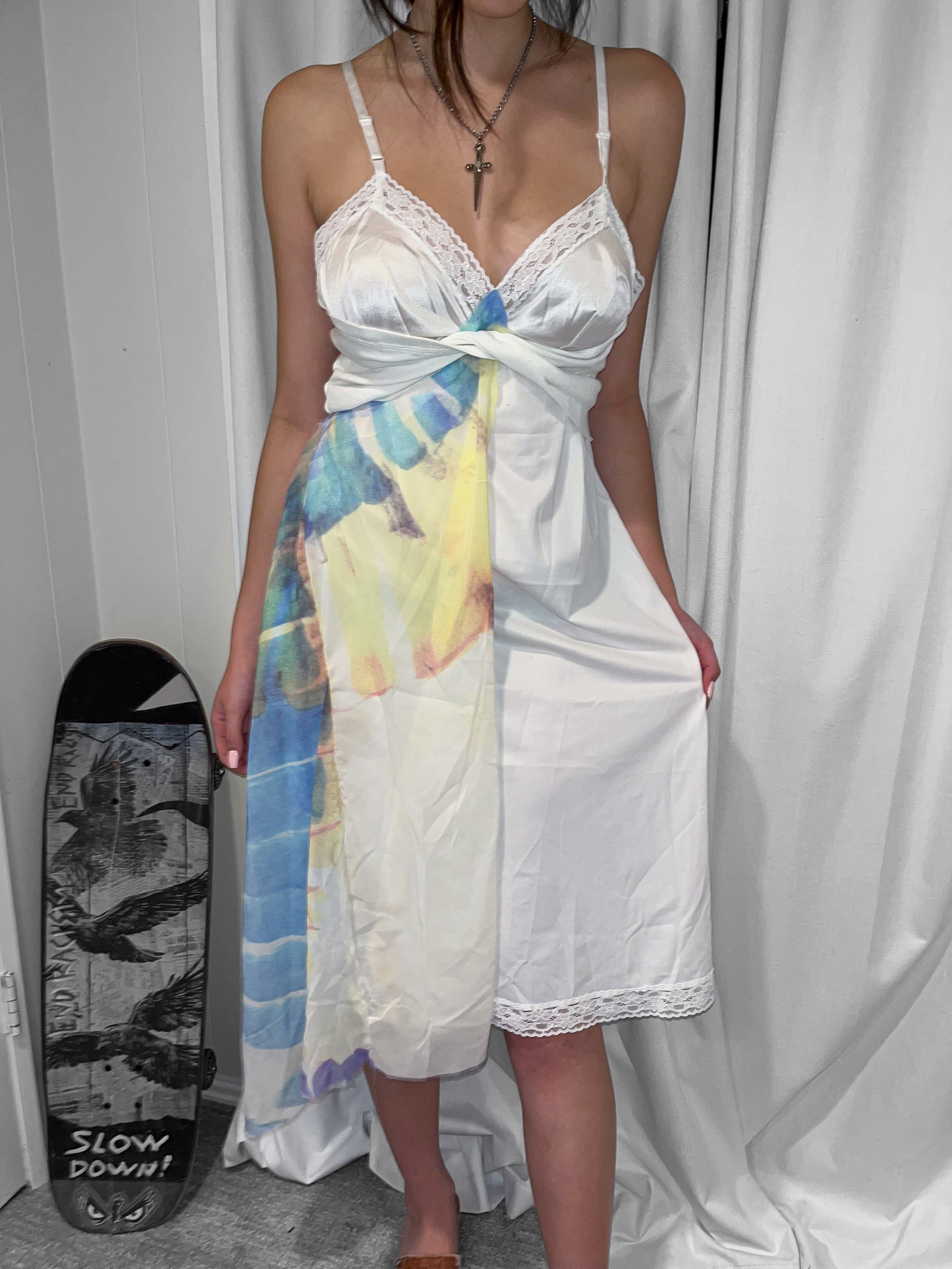 silk midi dress