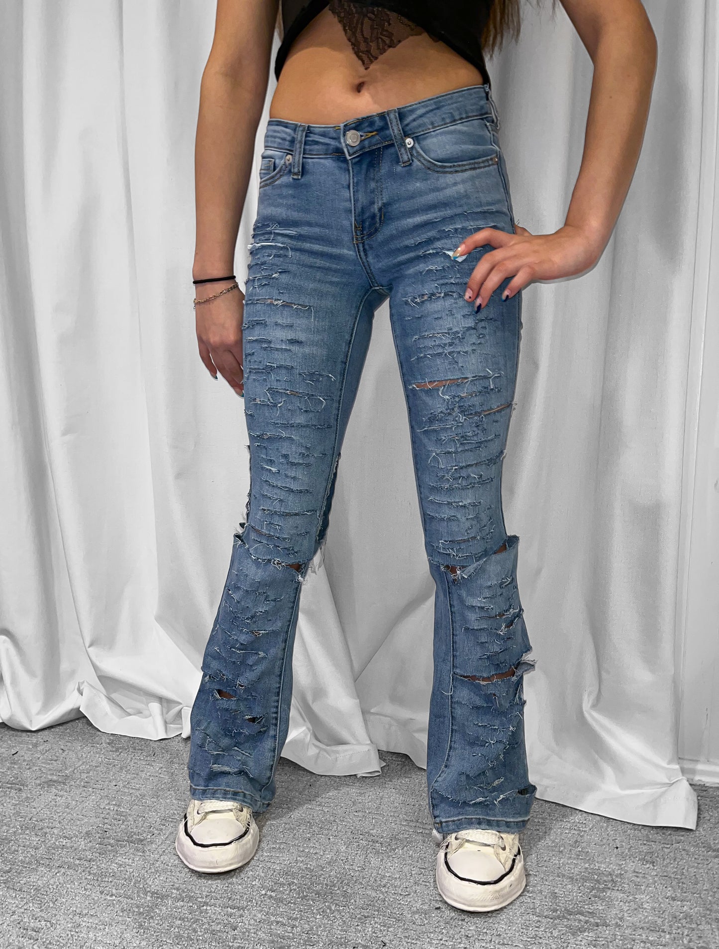slit bootcut jeans