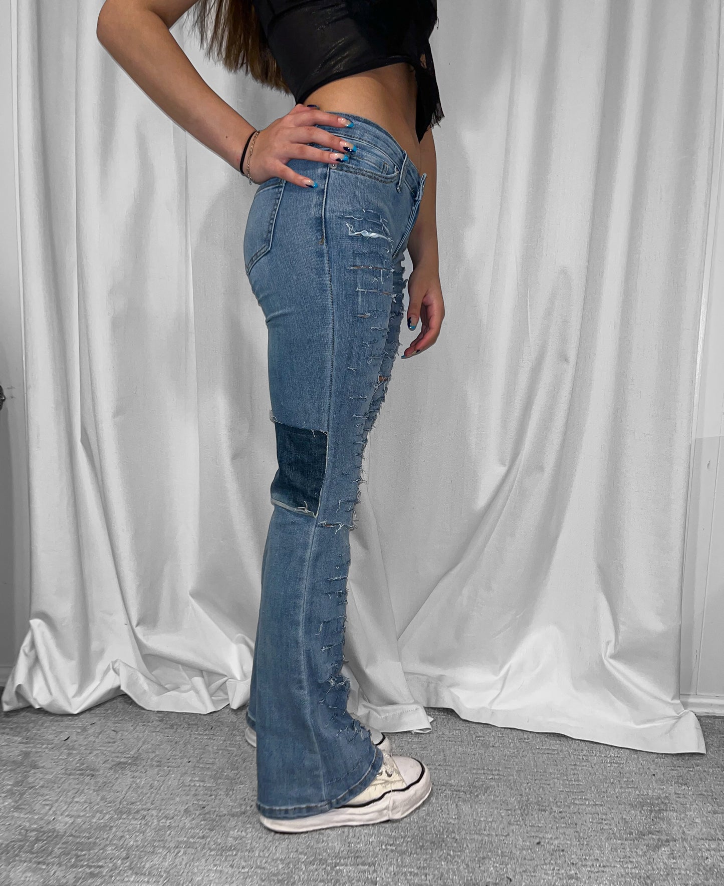 slit bootcut jeans