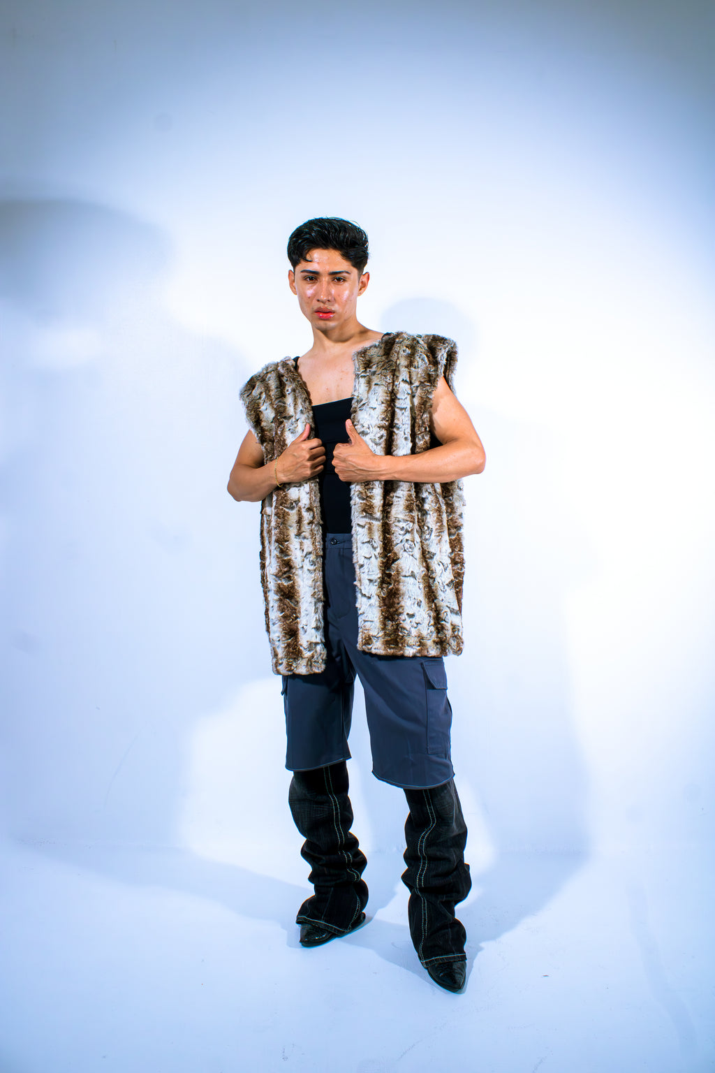 faux fur xxl vest