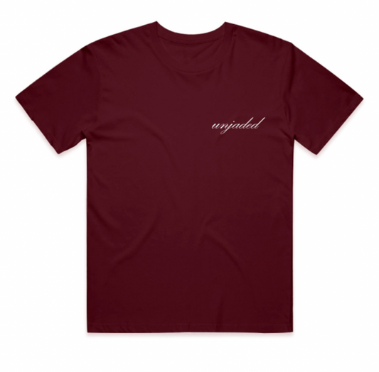 burgundy logo tee
