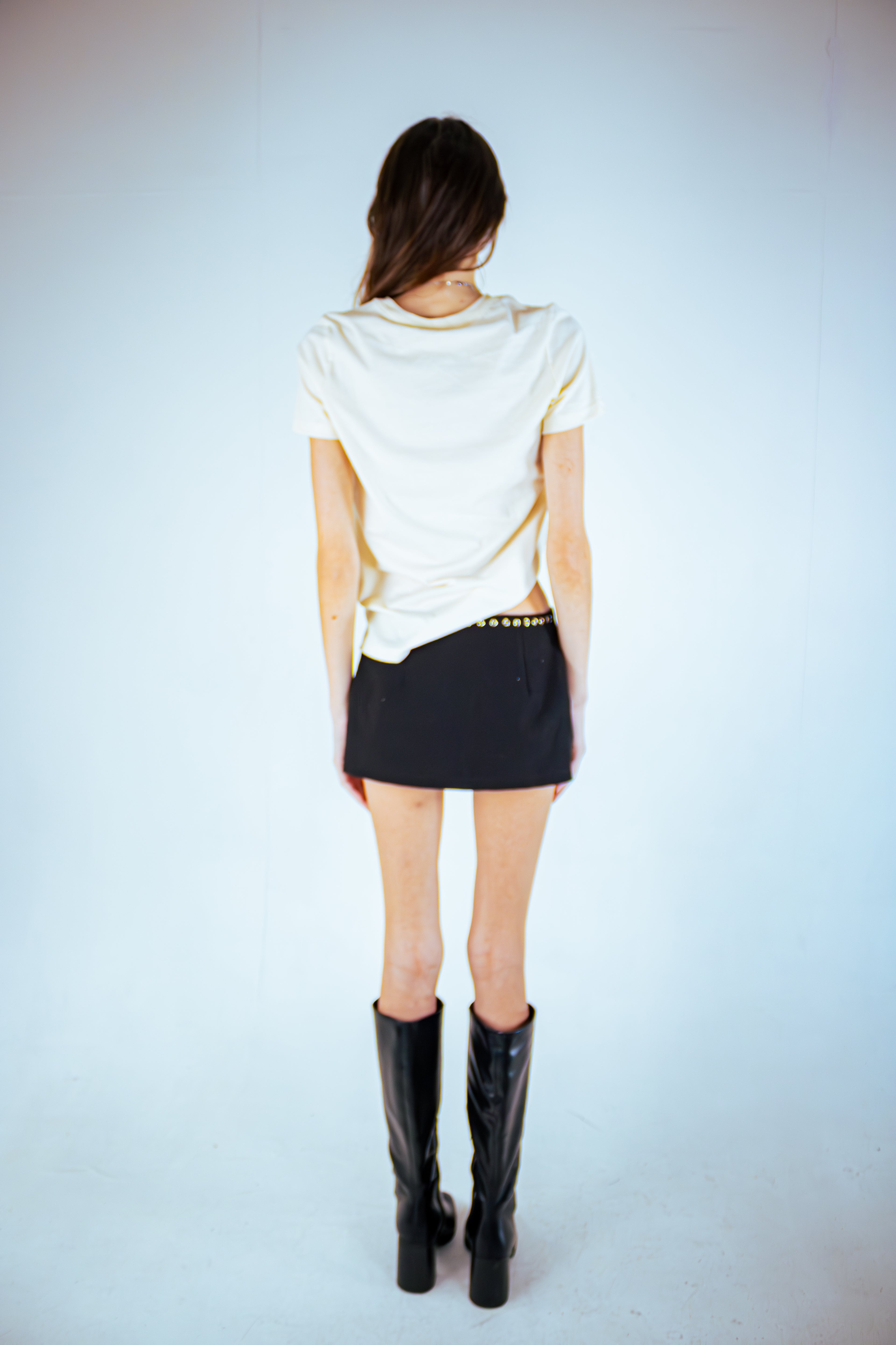 cassette fitted tee creme