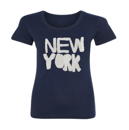 new york fitted tee navy
