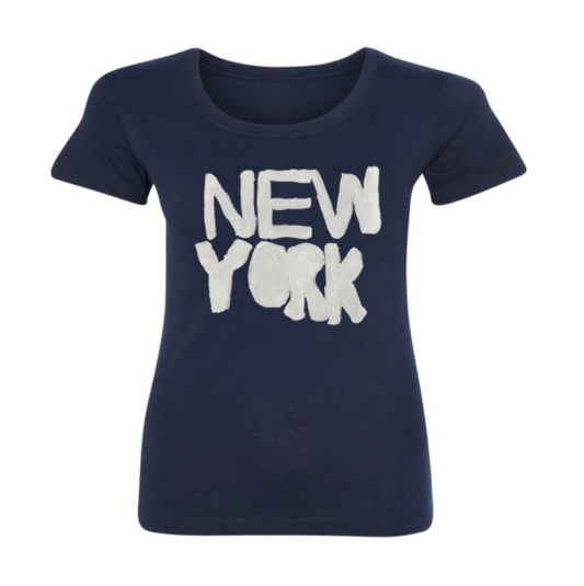 new york fitted tee navy