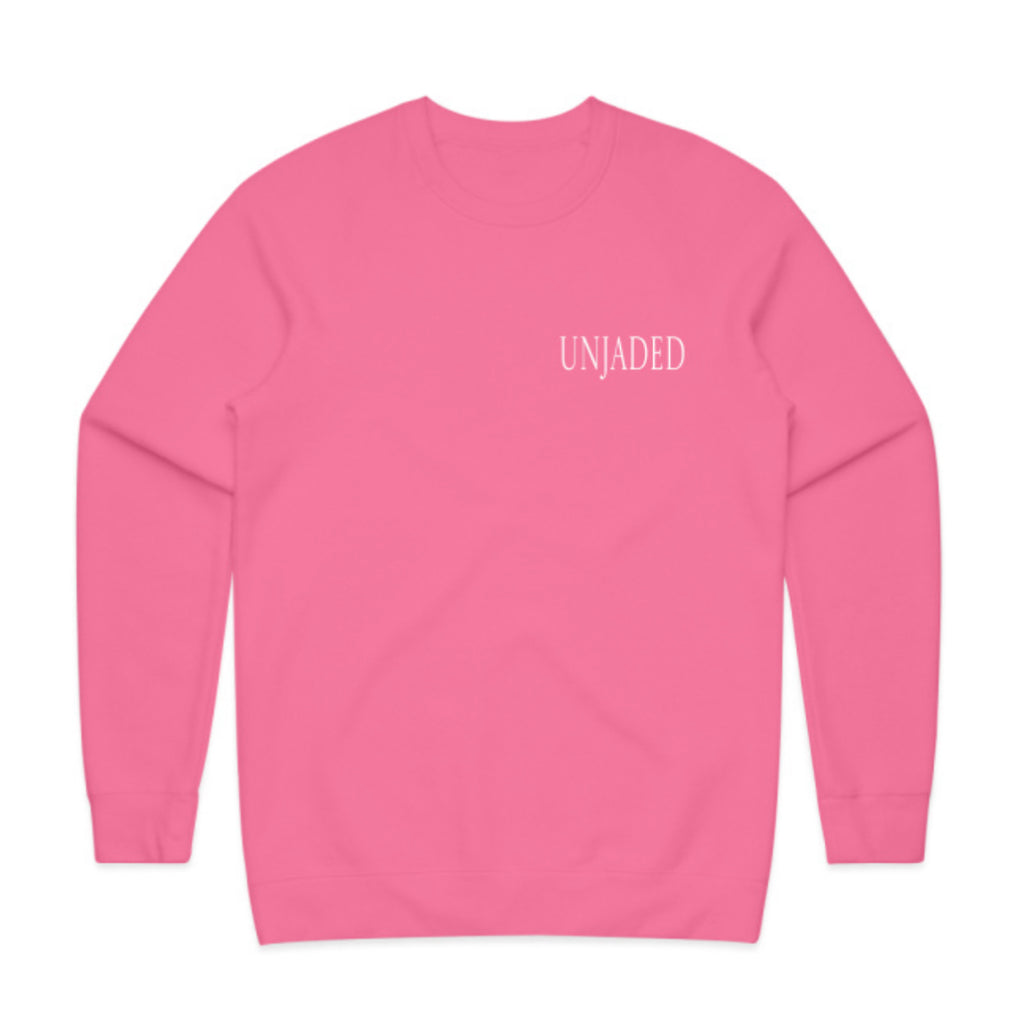 pink logo crewneck