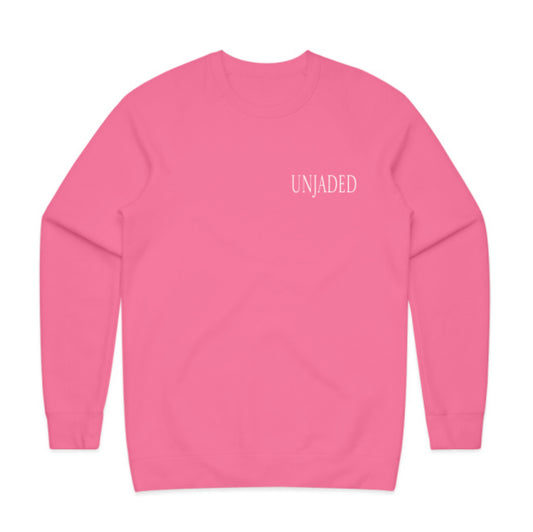 pink logo crewneck
