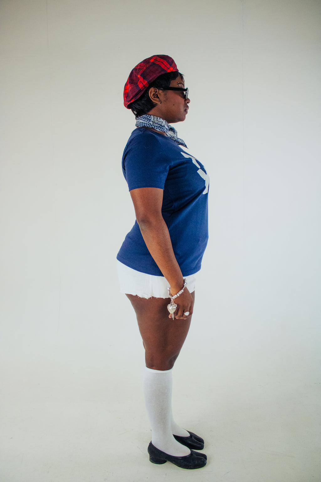 new york fitted tee navy