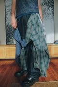 flannel wide dark wash jeans