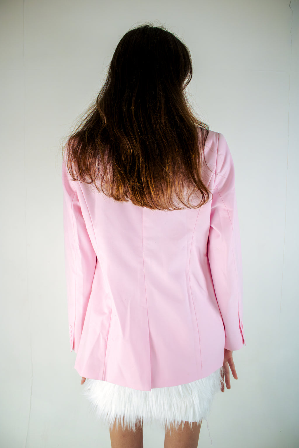 petal pink painted blazer