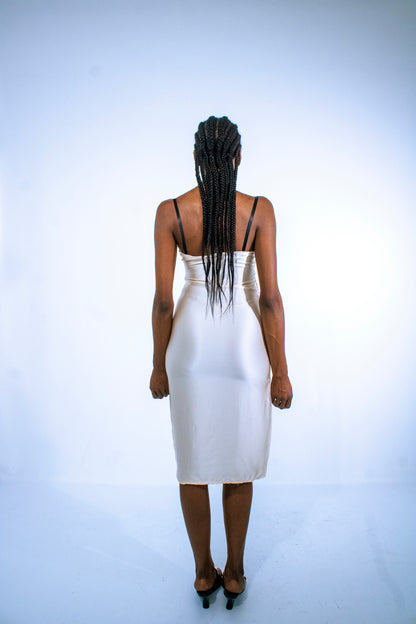 blush midi slip dress