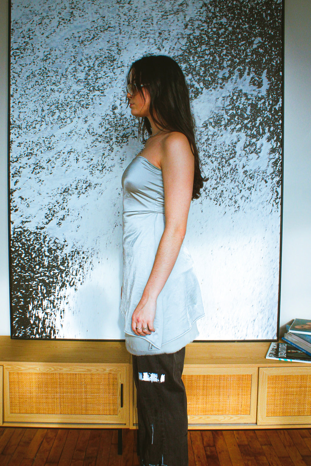 frost strapless mini dress
