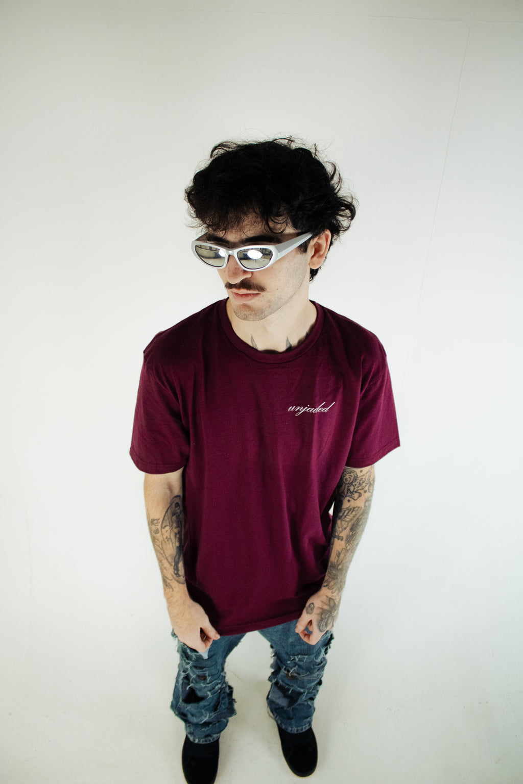 burgundy logo tee