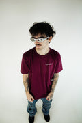 burgundy logo tee