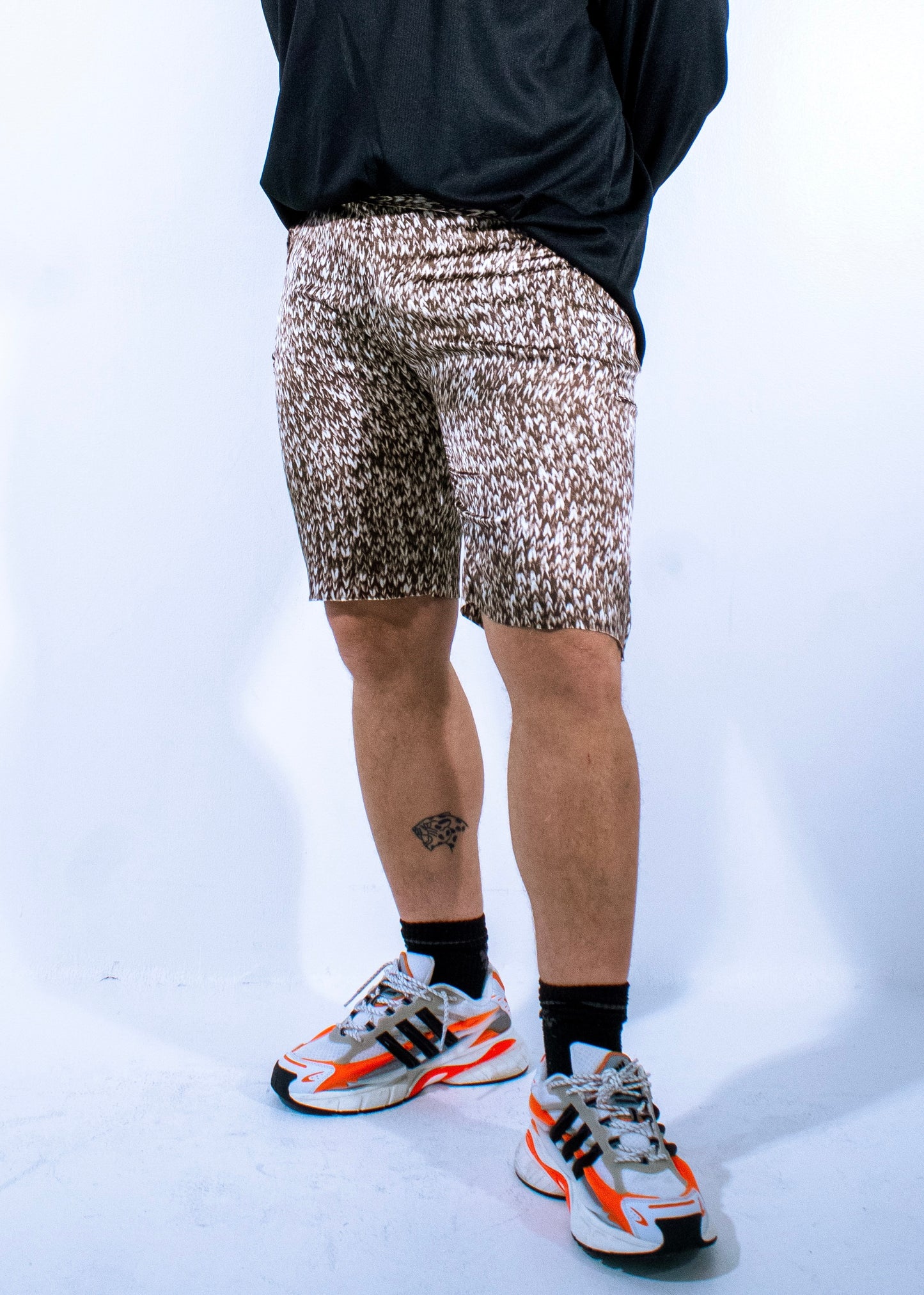 silk knit print short