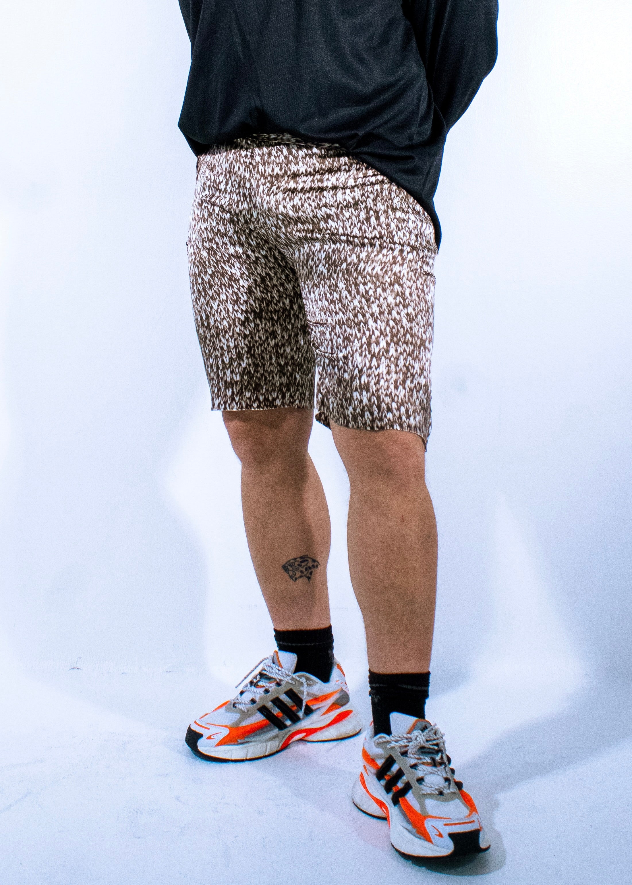 silk knit print short