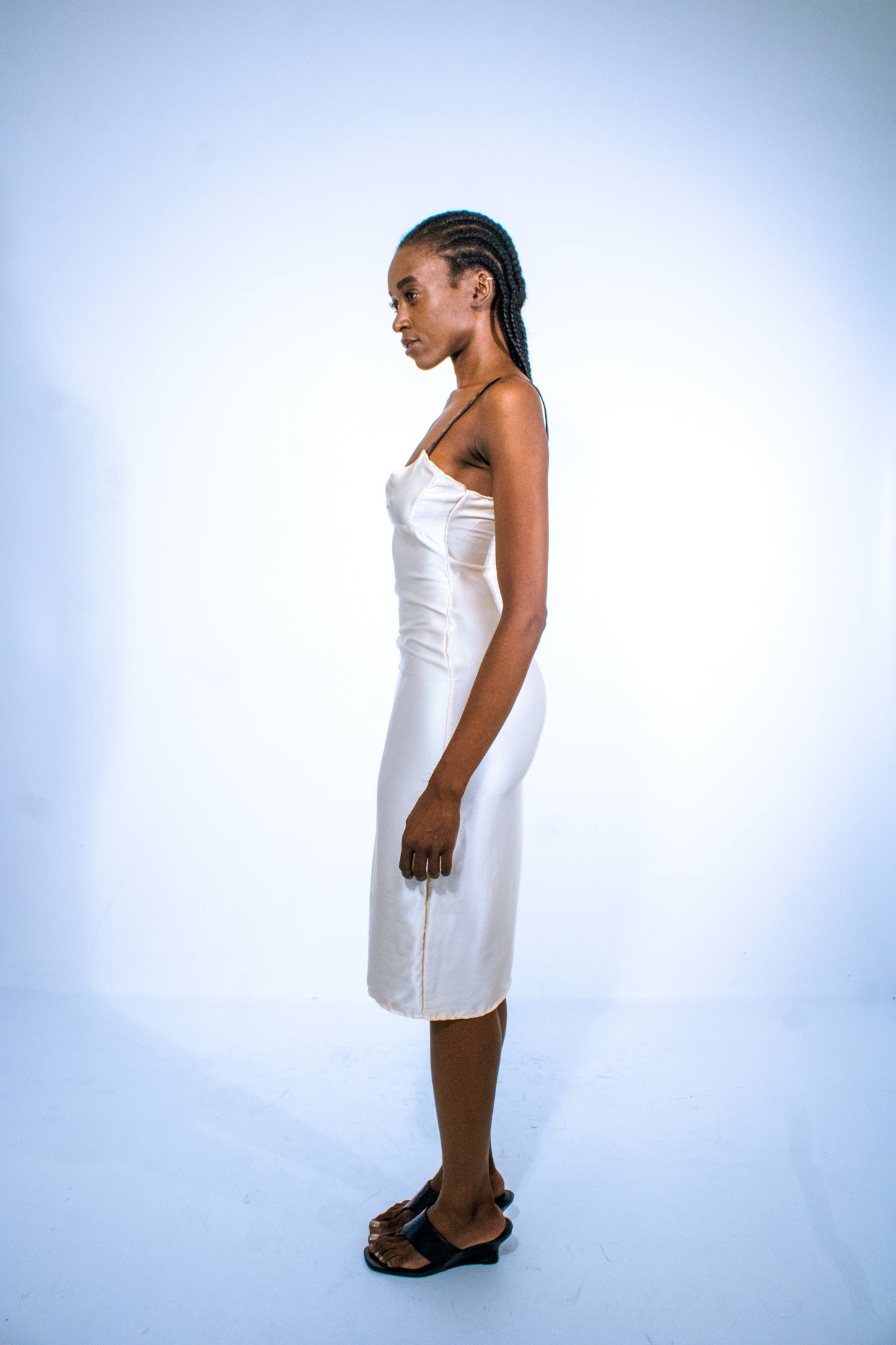 blush midi slip dress