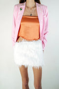 lily faux fur slit skirt