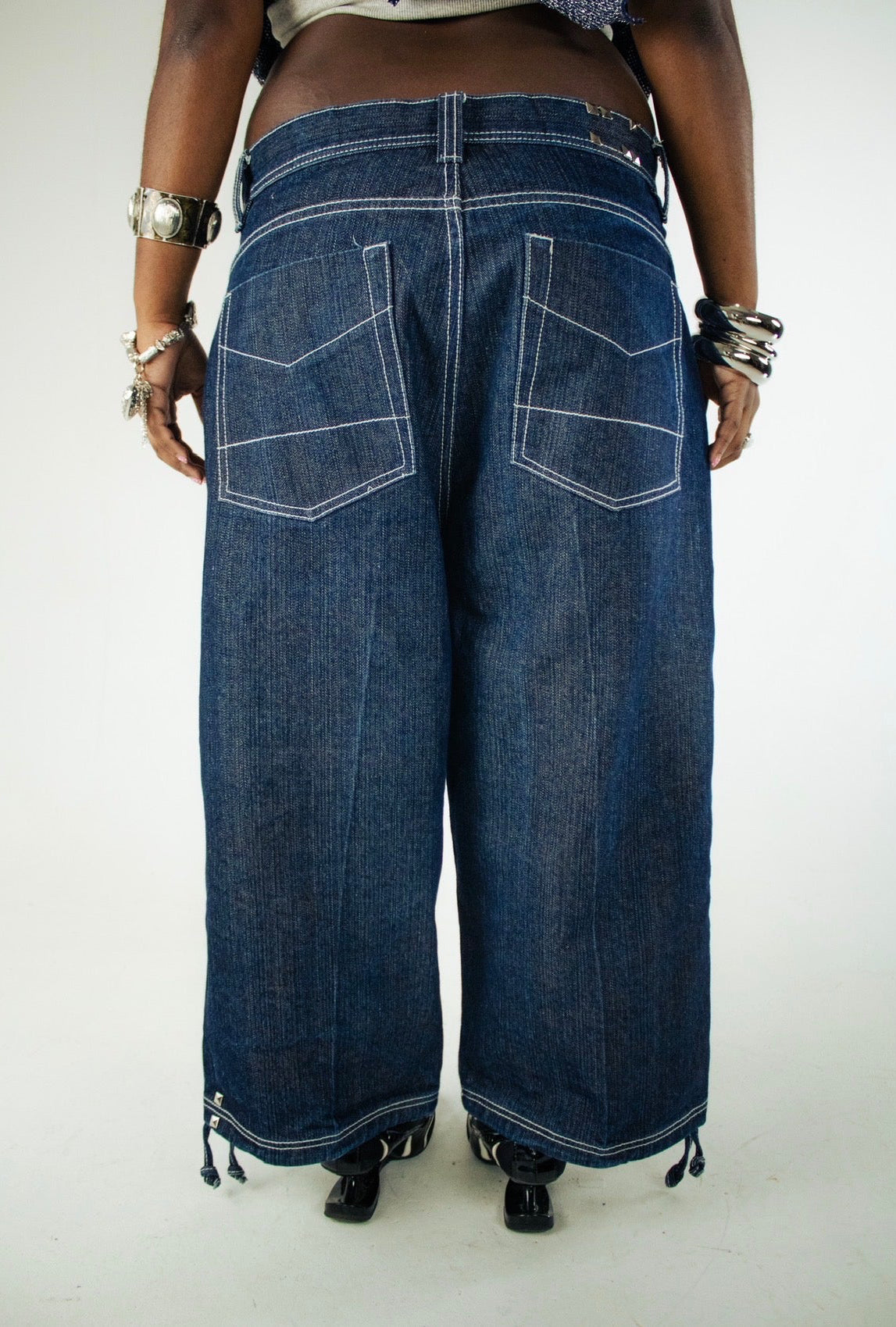 “100” embellished skater jean