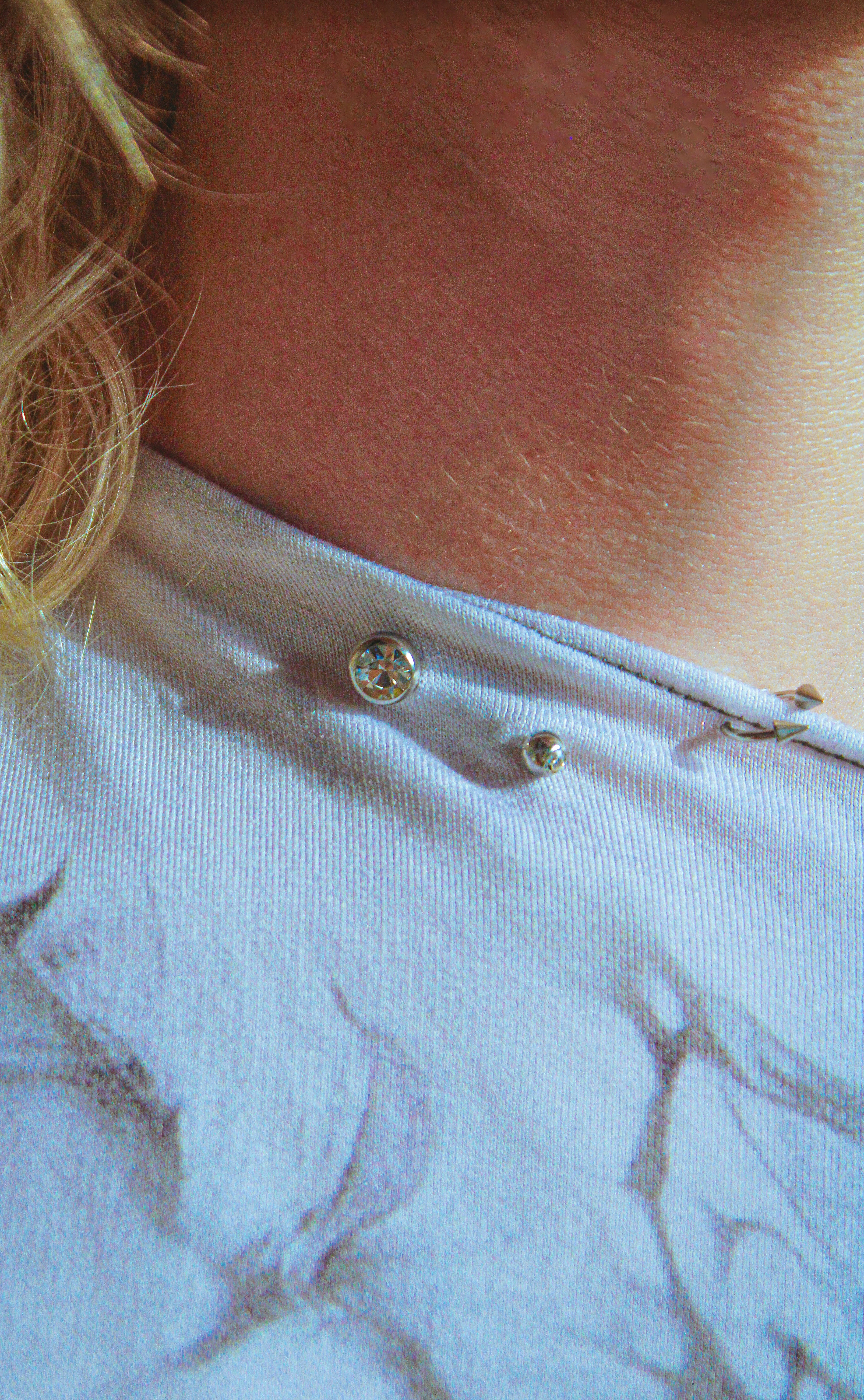 smoke grey piercing sleeveless top