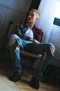 straight spiral zipper reworked jeans