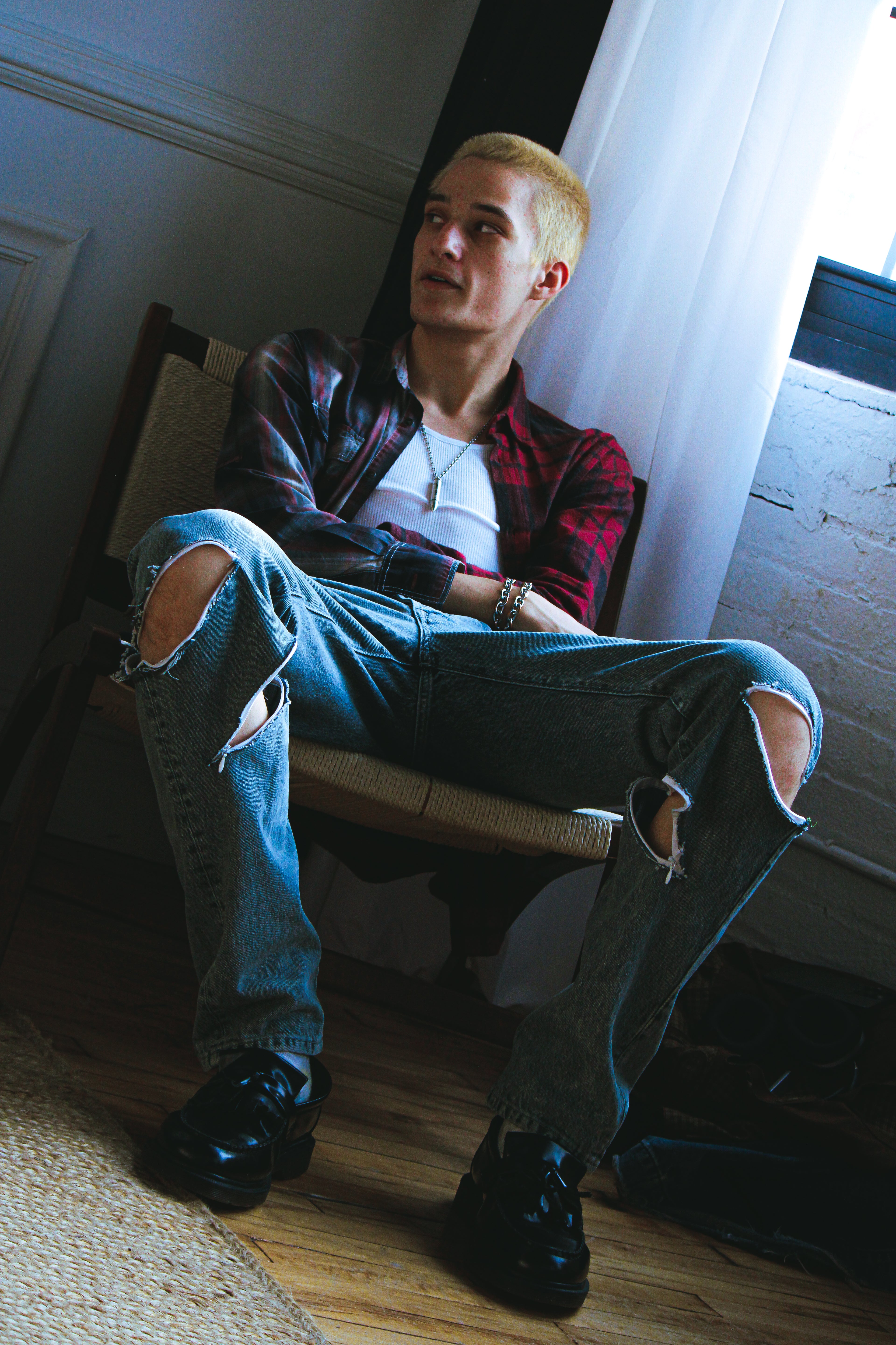 straight spiral zipper reworked jeans
