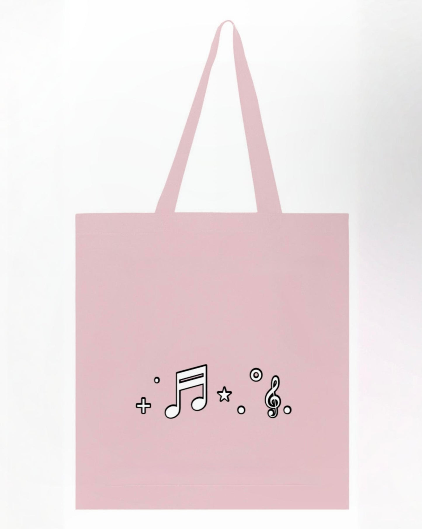 pink note symbol tote