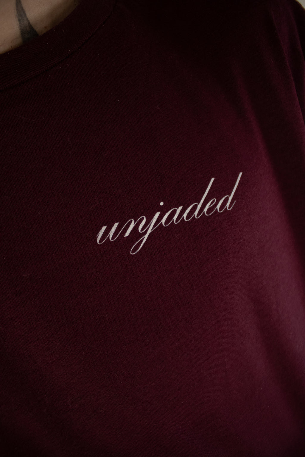 burgundy logo tee