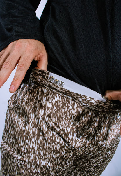 silk knit print short