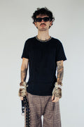 black stud collar tee