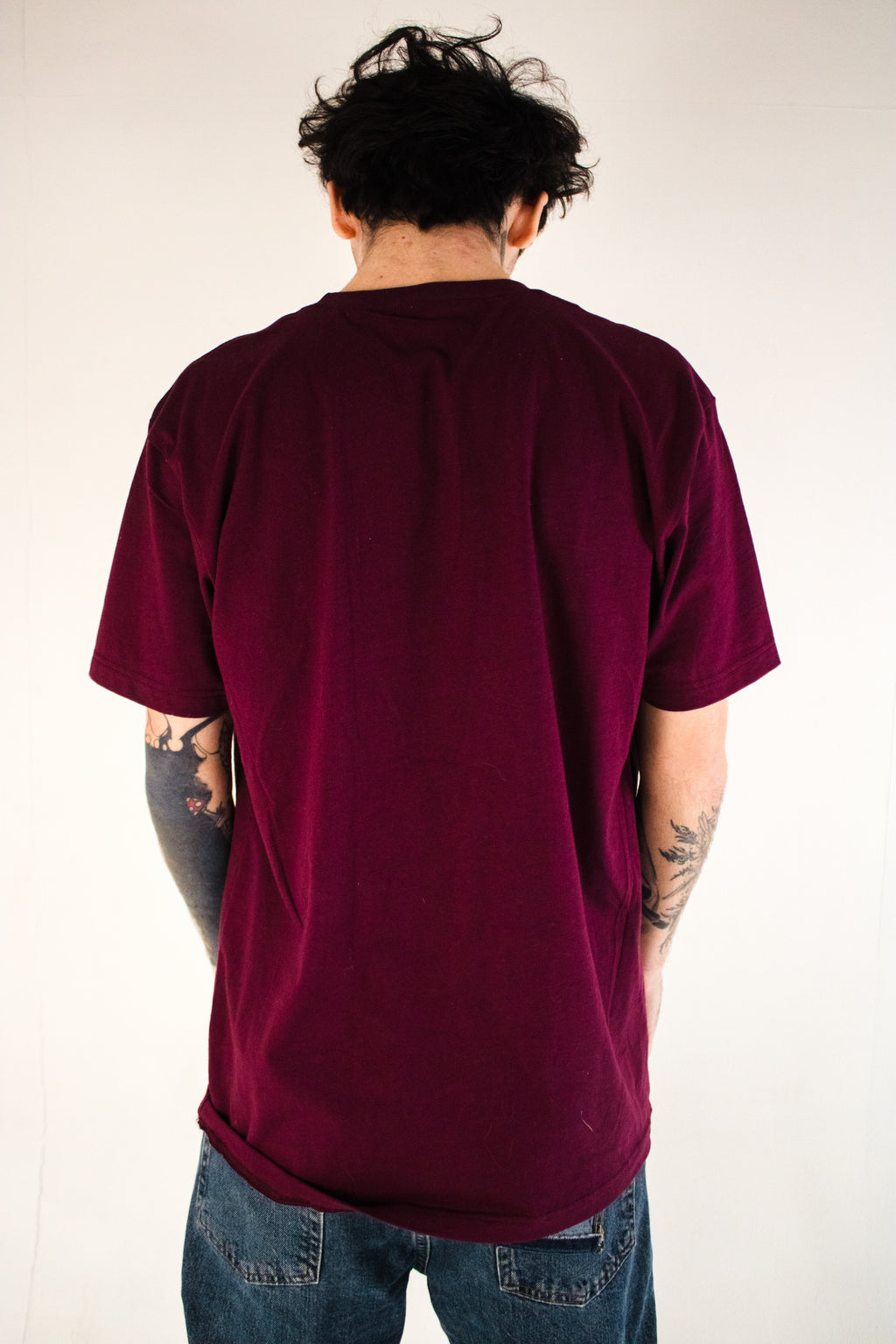 burgundy logo tee