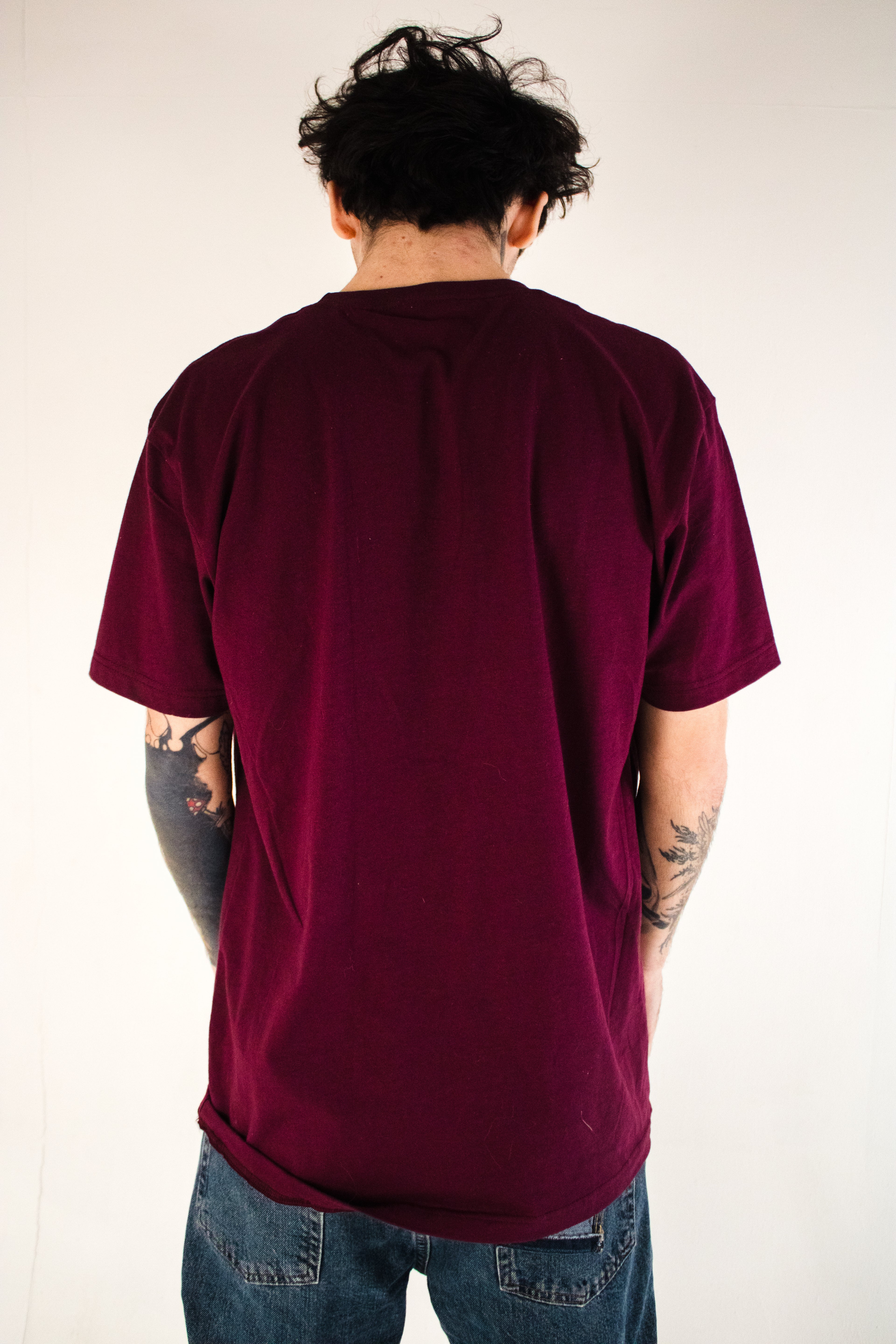 burgundy logo tee