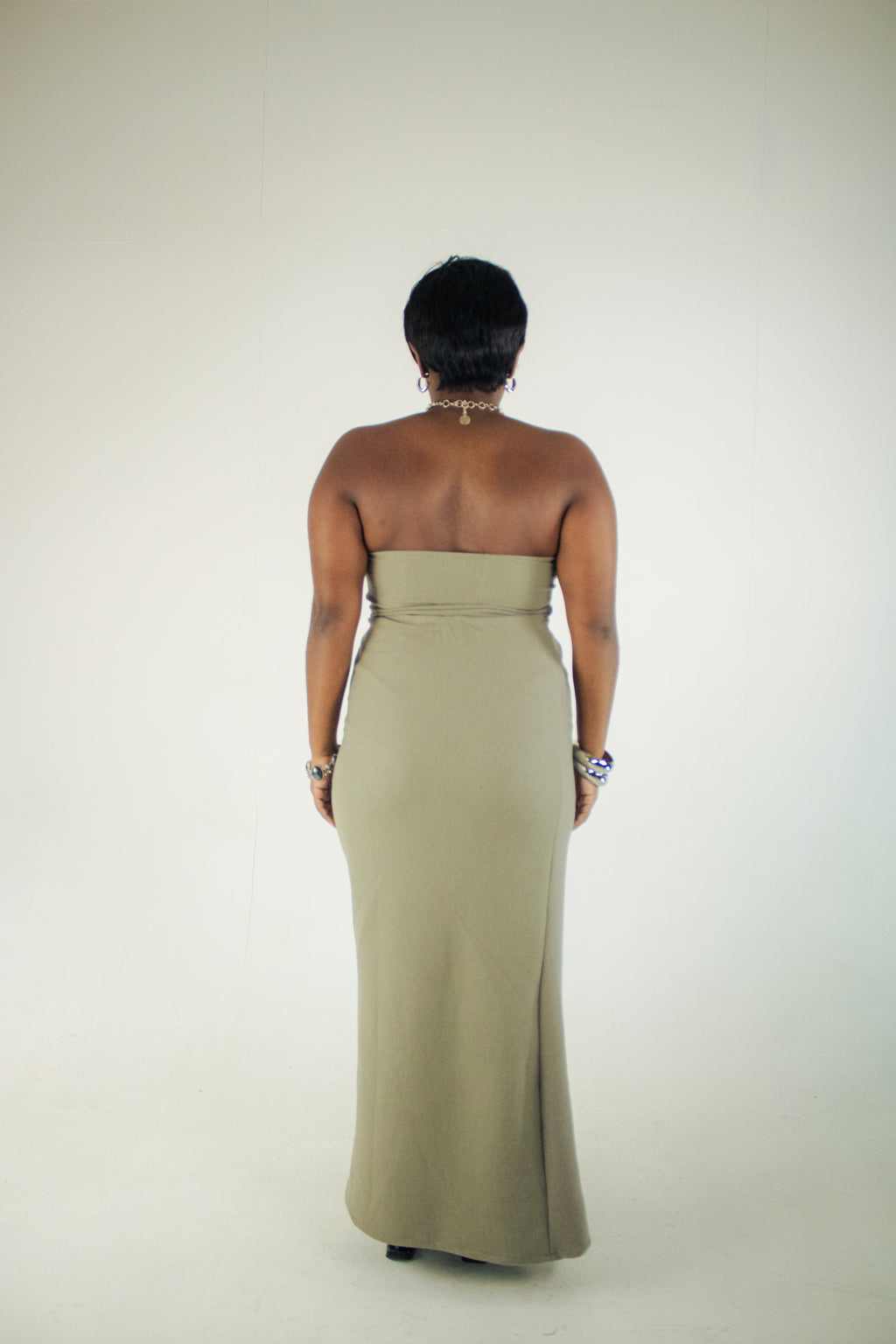 seafoam strapless maxi dress