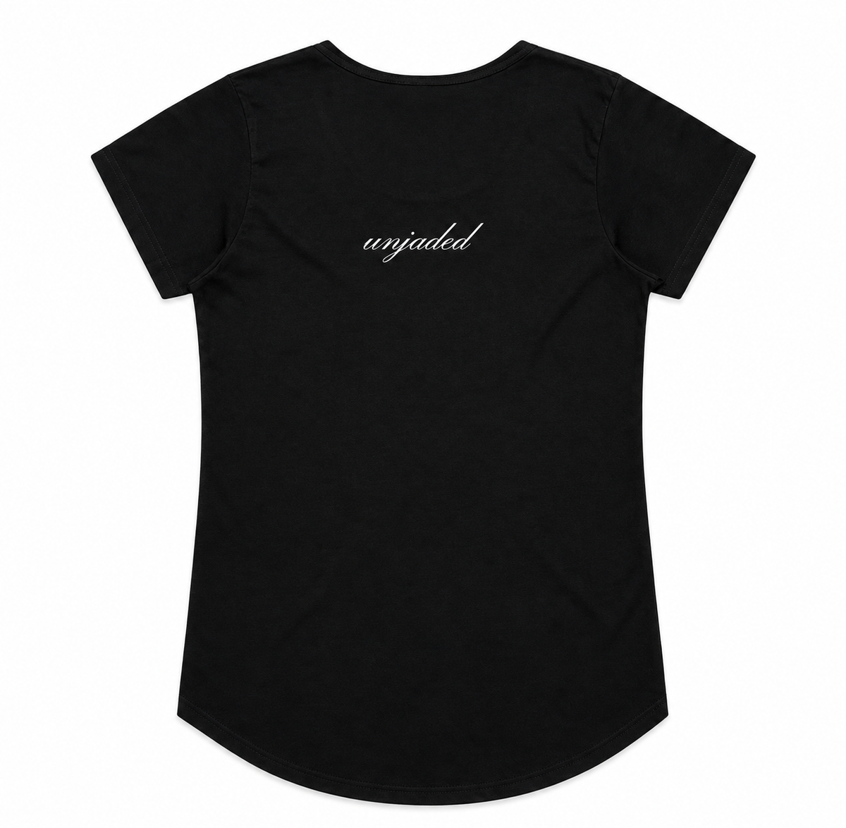 text fitted tee black