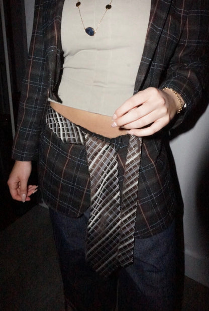 tie wrap suit mini skirt