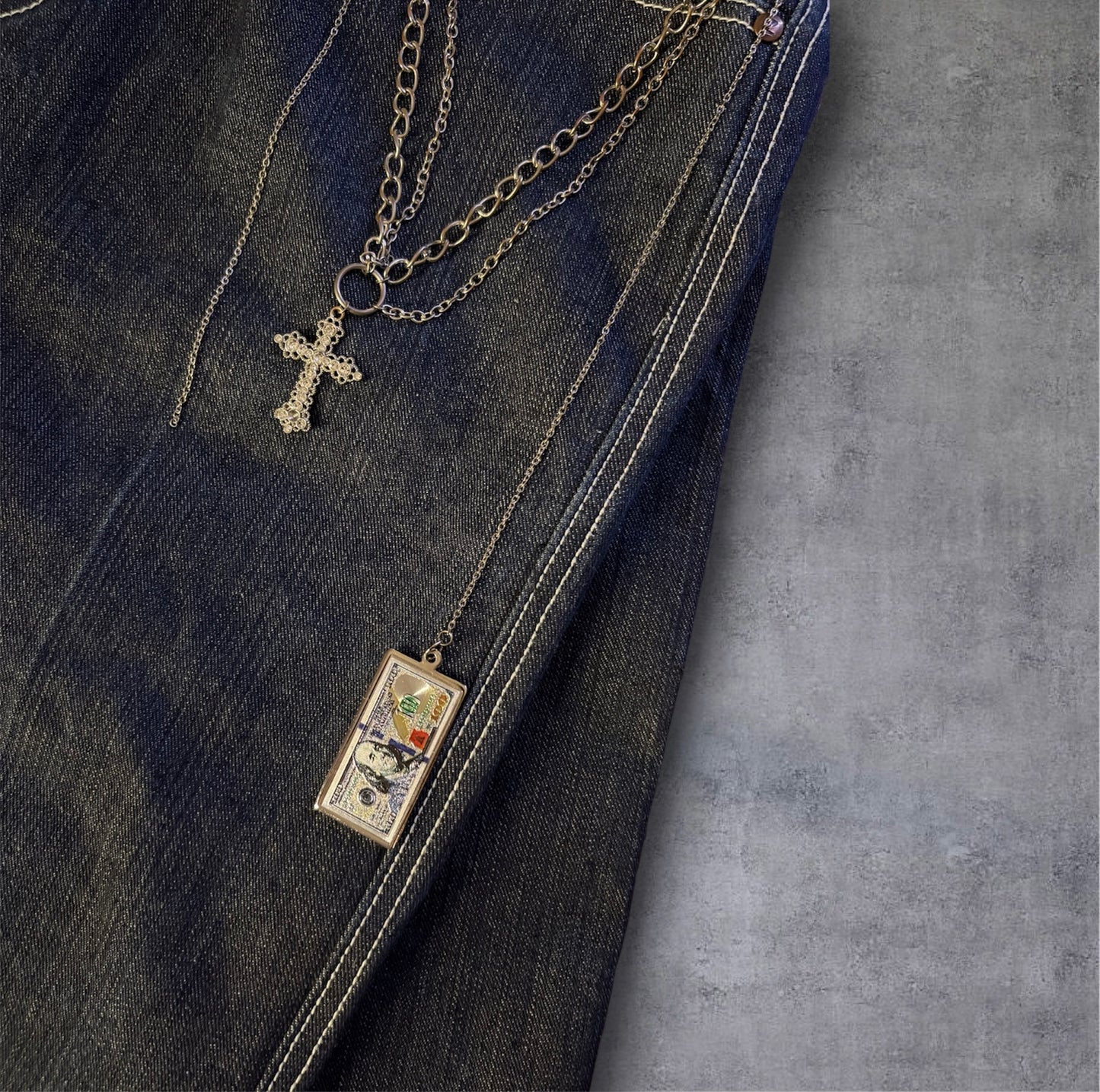 “100” embellished skater jean