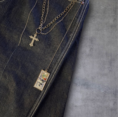 “100” embellished skater jean