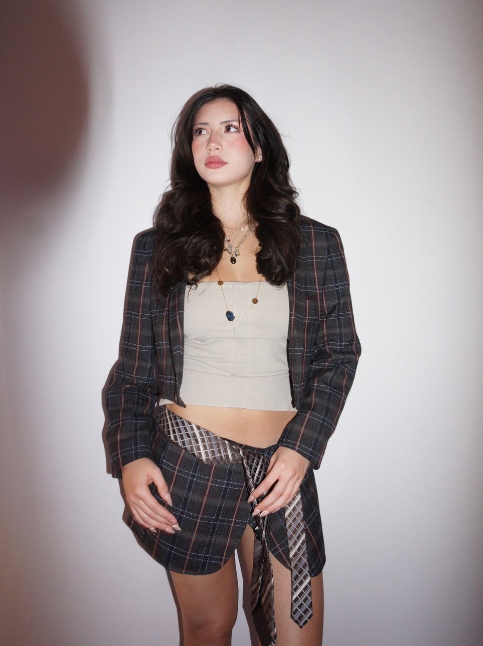 lin crop blazer