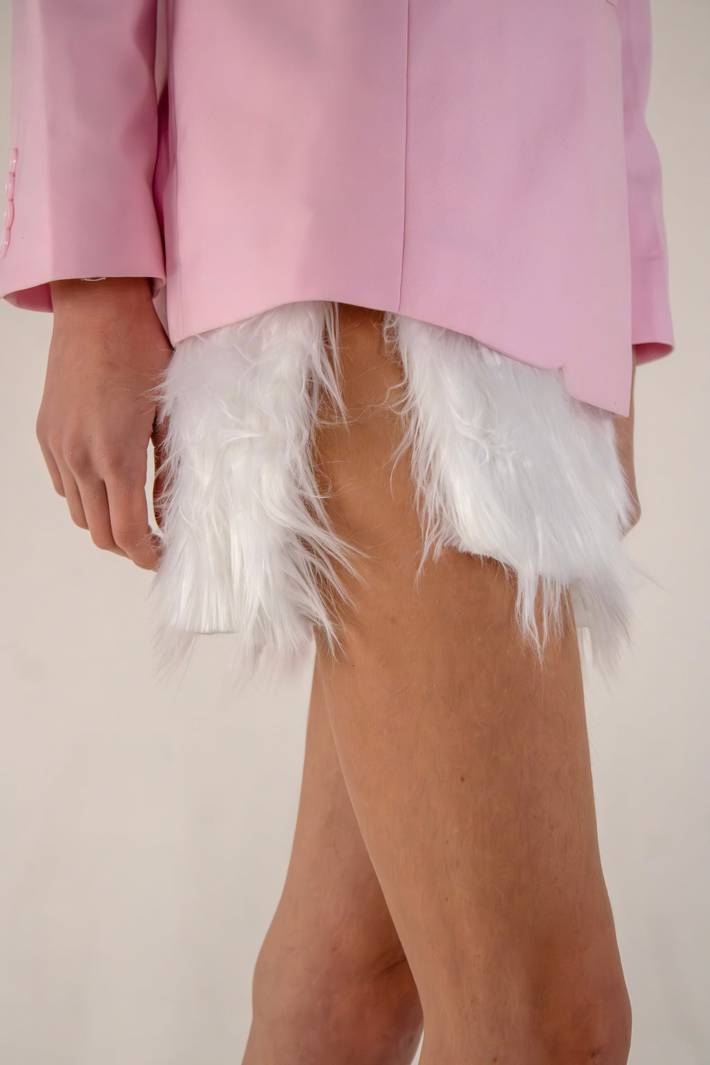 lily faux fur slit skirt