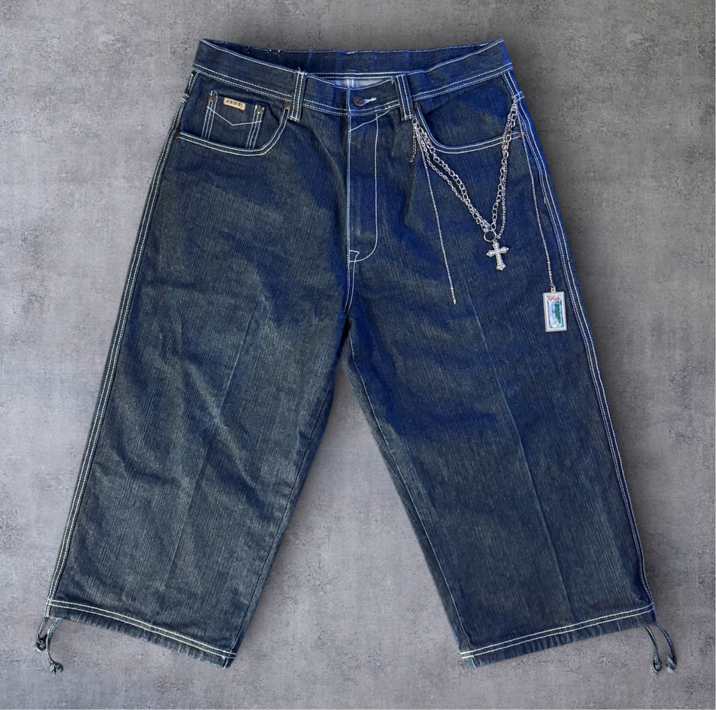 “100” embellished skater jean