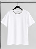 white stud collar tee