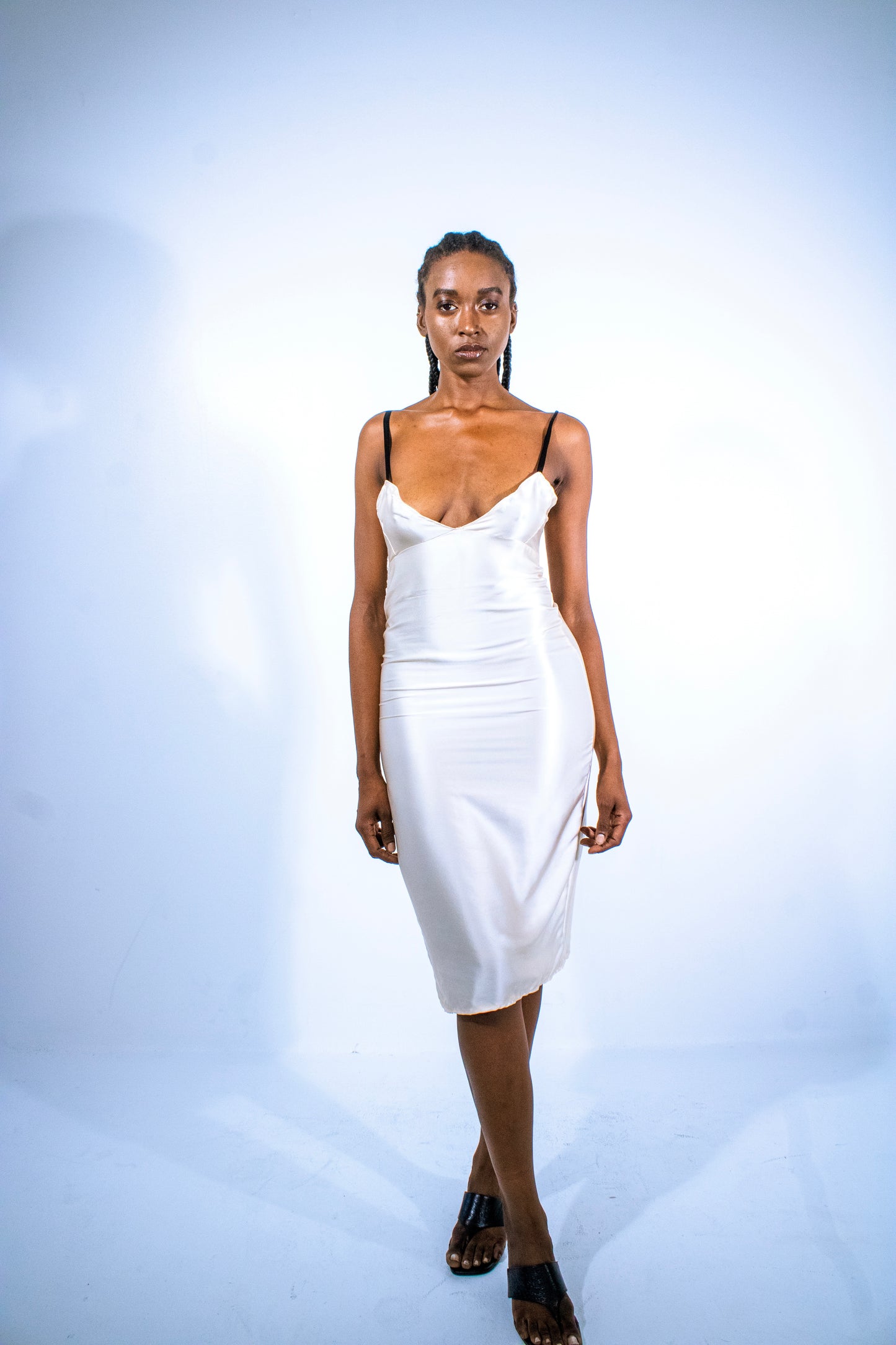 blush midi slip dress