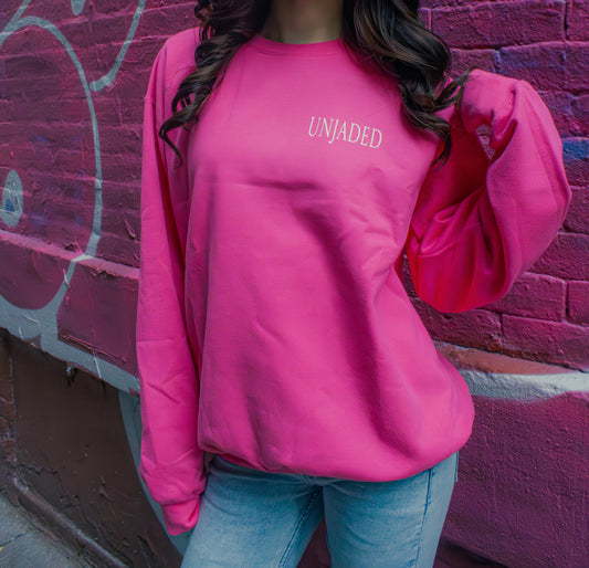 pink logo crewneck